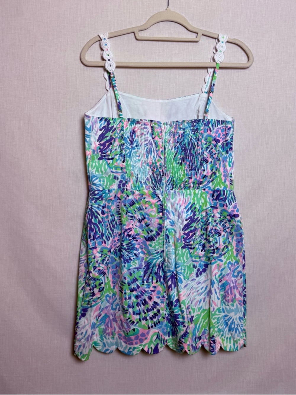 Lilly Pulitzer Jesse Romper Dress Size 8 Shell Of A Party Scallop Lace NWT - Picture 8 of 14